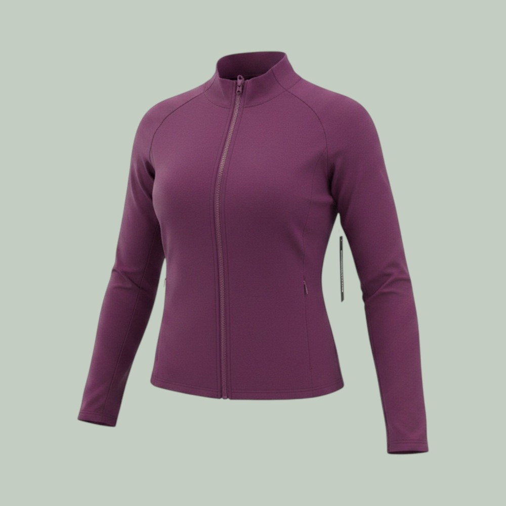 Fashion Nova‎ Sport Jacket L Plum Full Zip Performance Activewear Gym Athleisure